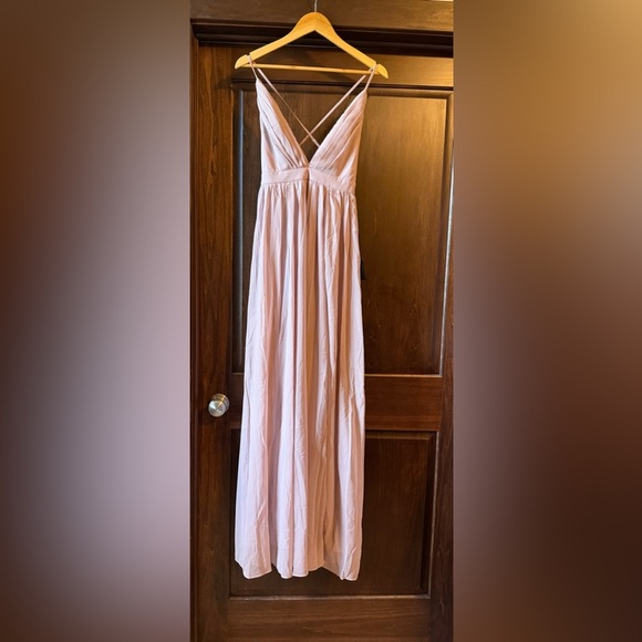 Lulus XSmall Ballroom Bliss Dusty Lilac Pleated Maxi Dress with slit - Picture 5 of 8